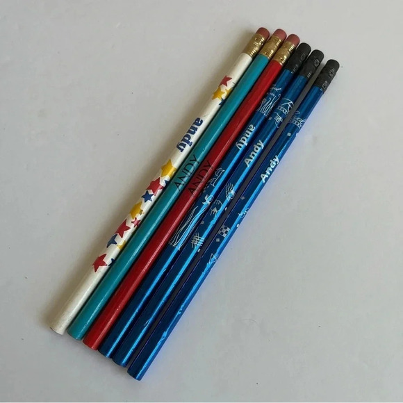 Vintage “Andy” Printed Personalized Pencils Lot Of 6 Wooden Pencil - Picture 1 of 2
